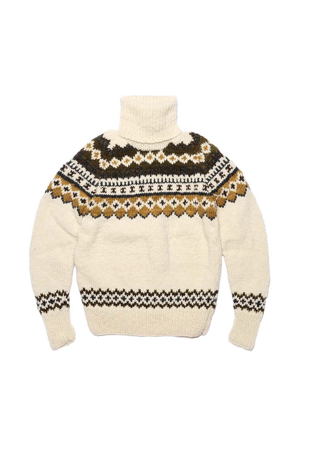Fair Isle #3 Turtleneck Pullover - Ivory #4