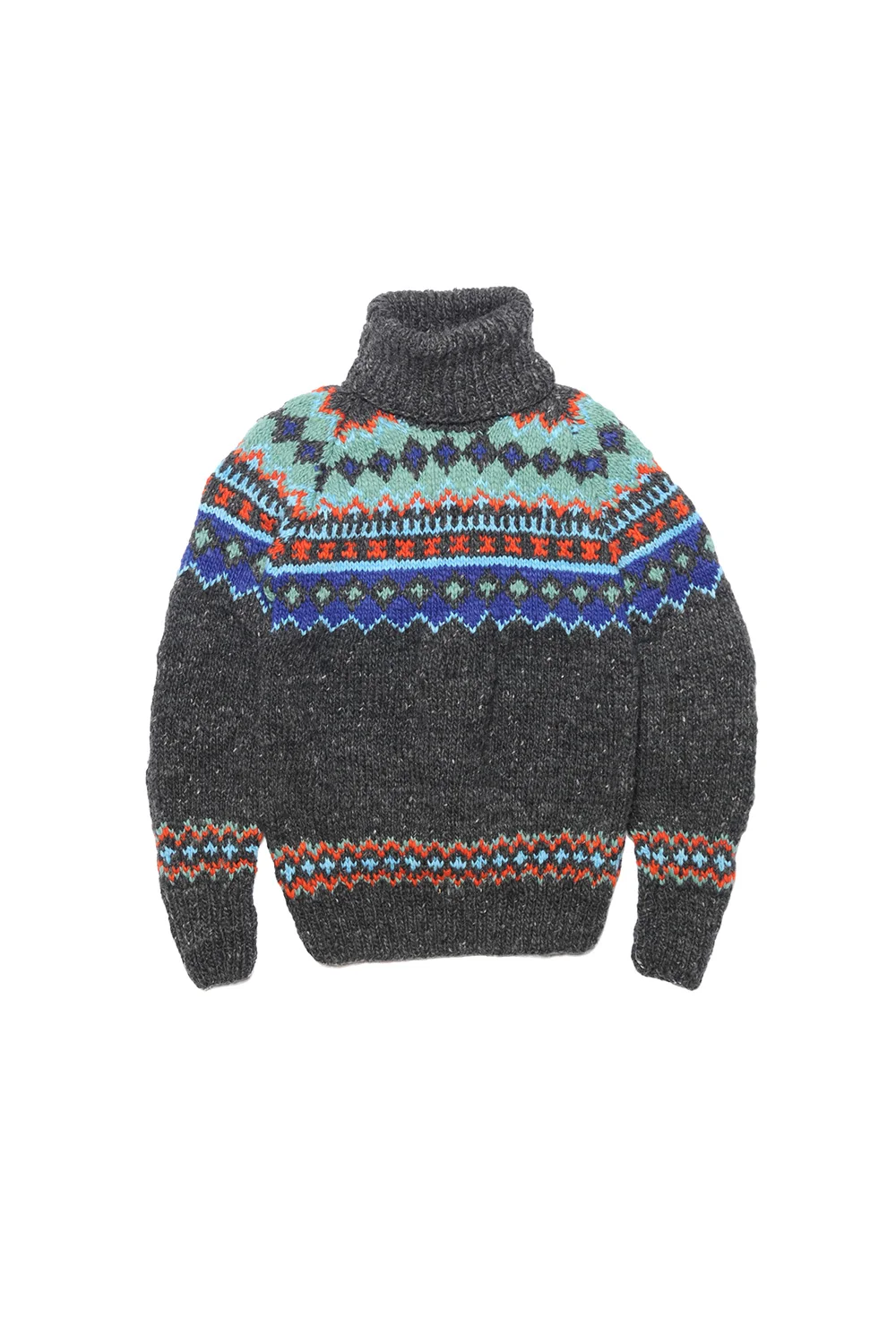 Fair Isle #3 Turtleneck Pullover - Ox Grey #3