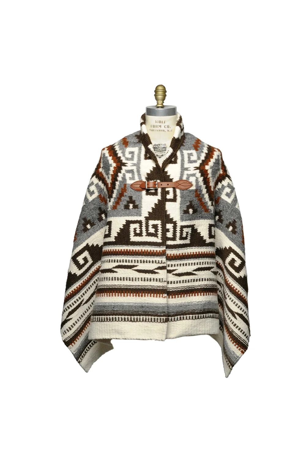 Merino Wool Blanket Poncho - Greca Antigua