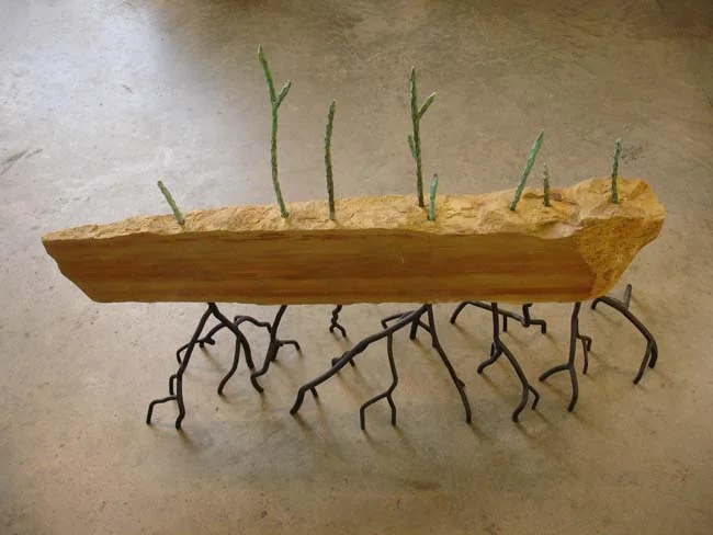 New Growth Bronze, Stone and steel 55” x 70” 23” 2006