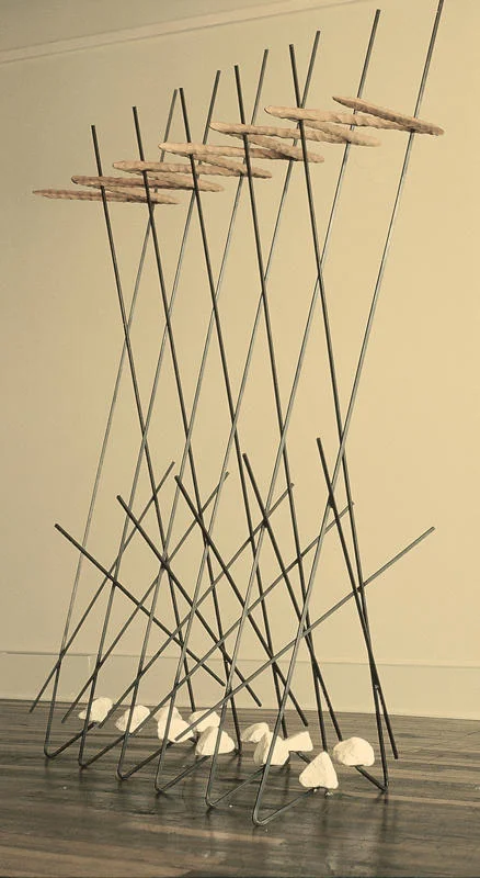 Sequential Permutations Steel, Wood and Stones 84” x 55” x 30” 1984