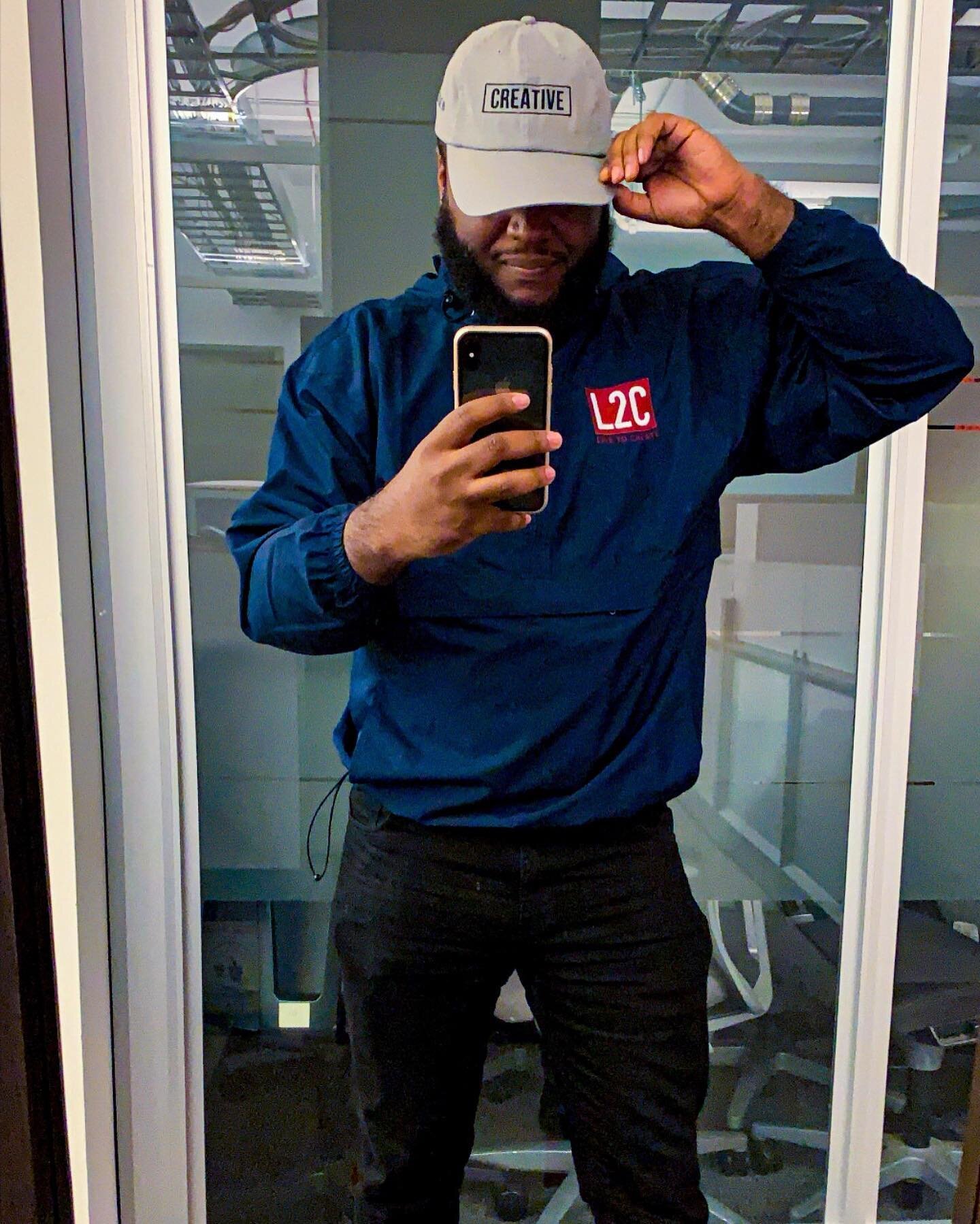 Founder @l2c_ceo showing off our Varsity Windbreaker and  Creative Dad hat coming this spring!
