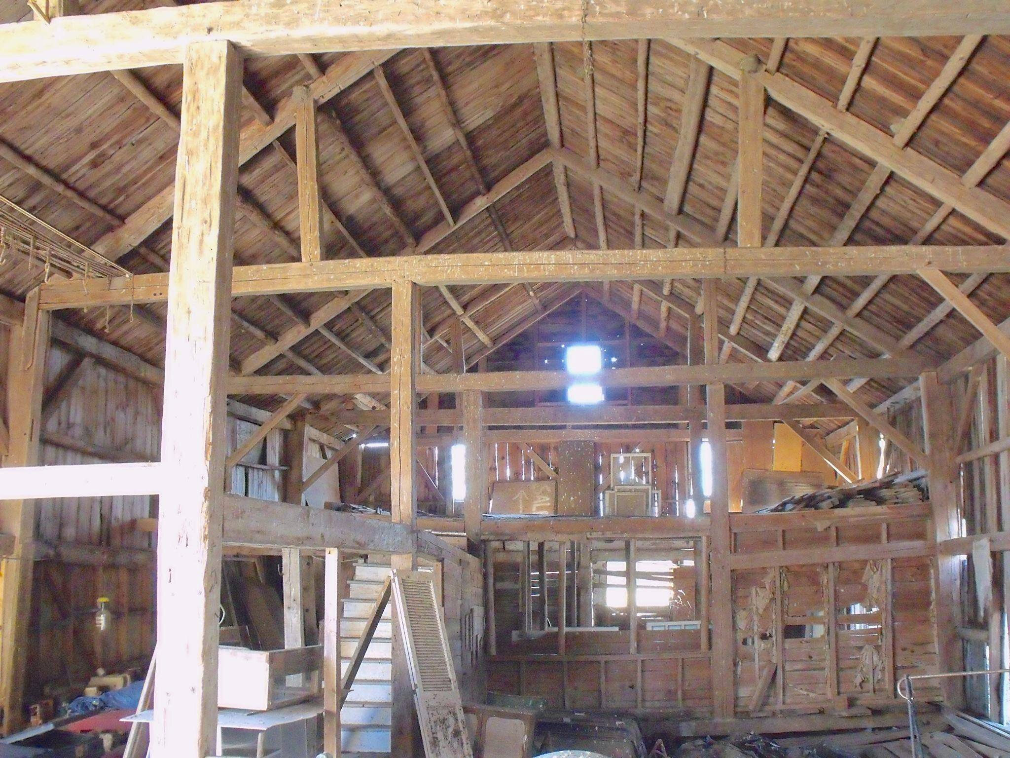 Interior of barn as found in Enfield NH