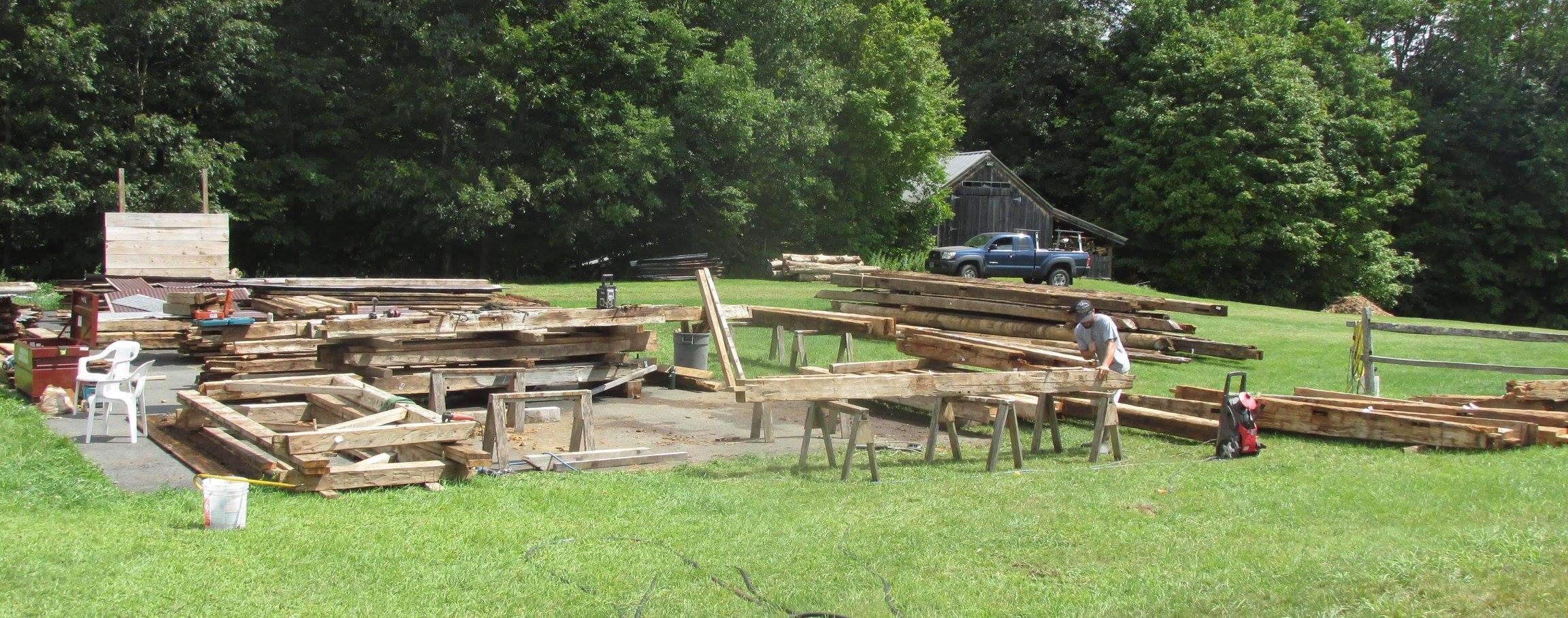 Cleaning and repairing all the timbers