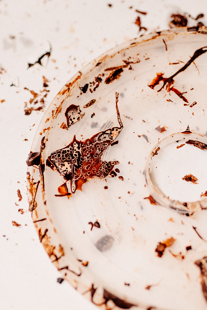 messy chocolate making