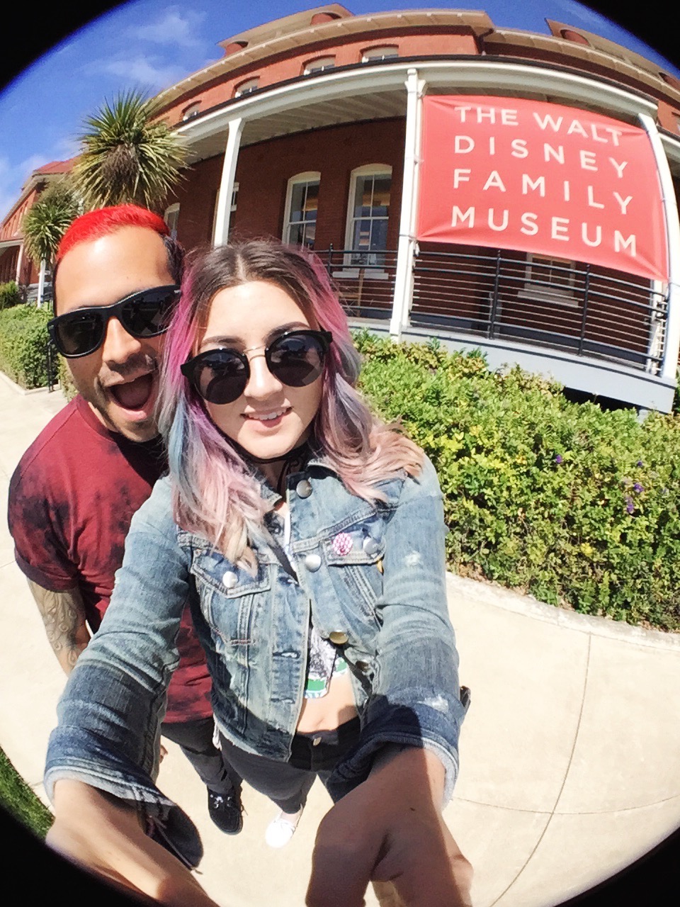 Outside the museum entrance at the beautiful Presidio!