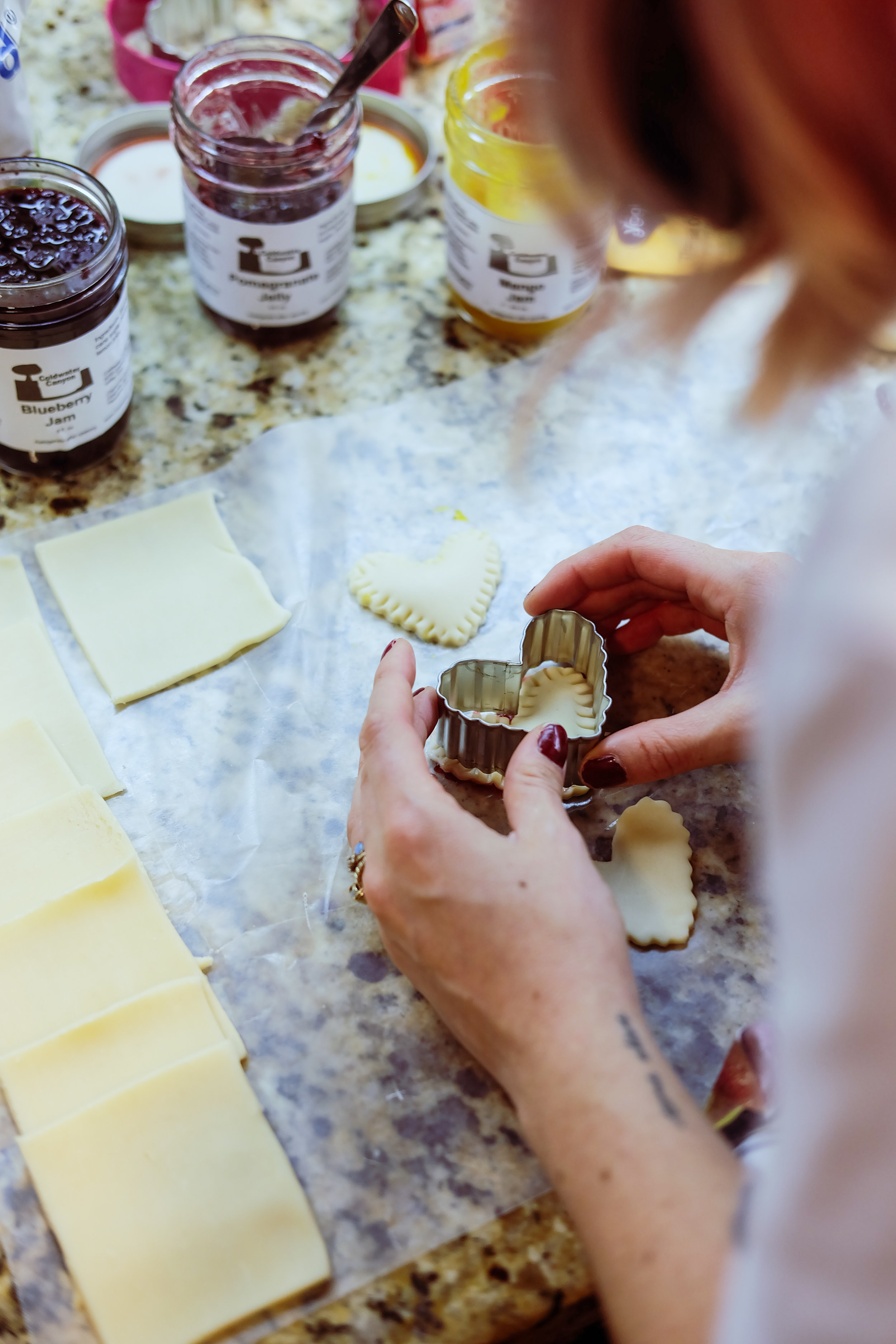 Do the same thing with your shaped tarts! Use the cookie cutter to trim the ugly edges.