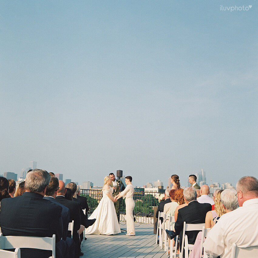 medium format film chicago wedding photographers iluvphoto lacuna lofts rooftop