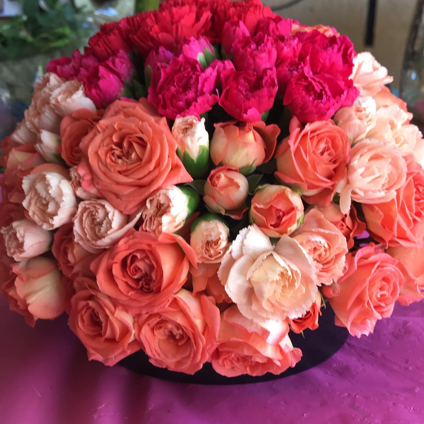 Here are spray roses mixed with baby carnations to make the perfect surprise for a special young lady! We call this Puppy Love @princessc5 @angelique.vaca @steeyna