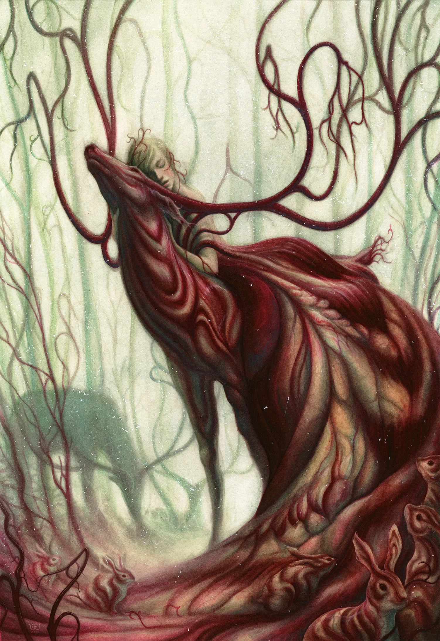 THE LOVE 15”x23” watercolor + colored pencil personal work from The Nobility 2019