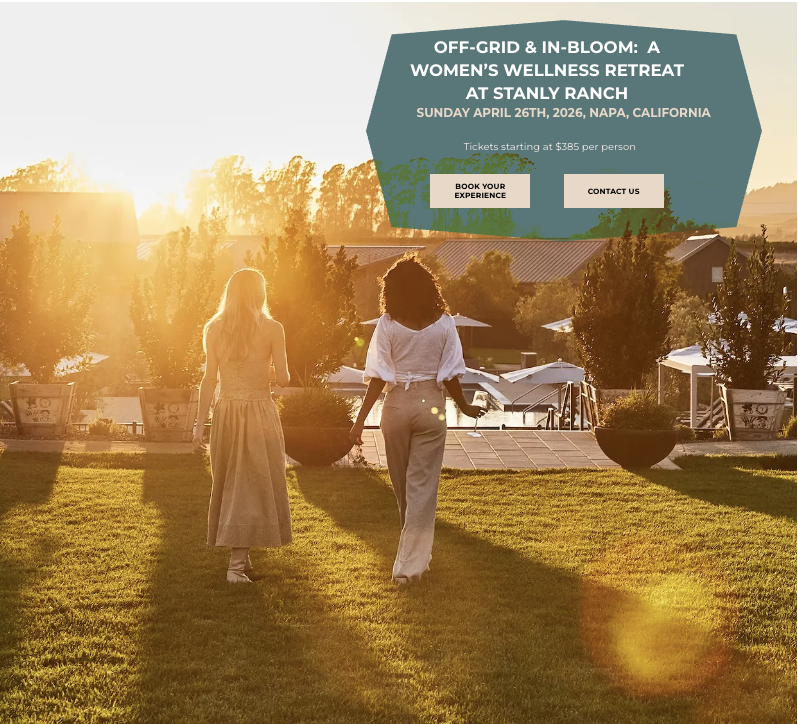 Off-Grid &amp; In Bloom WellAway + Andrea Bogart Yoga Retreat at Stanly Ranch