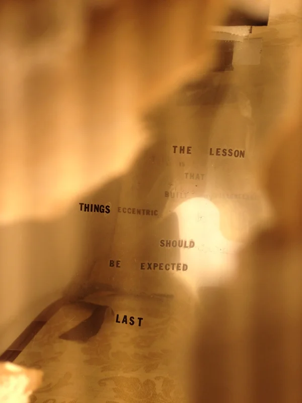 detail, view through hole in box