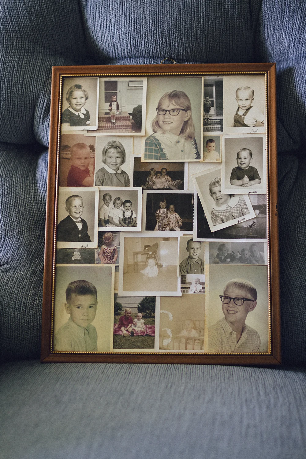 collage at the foot of the stairs - Dave, Norma Sue, Doug