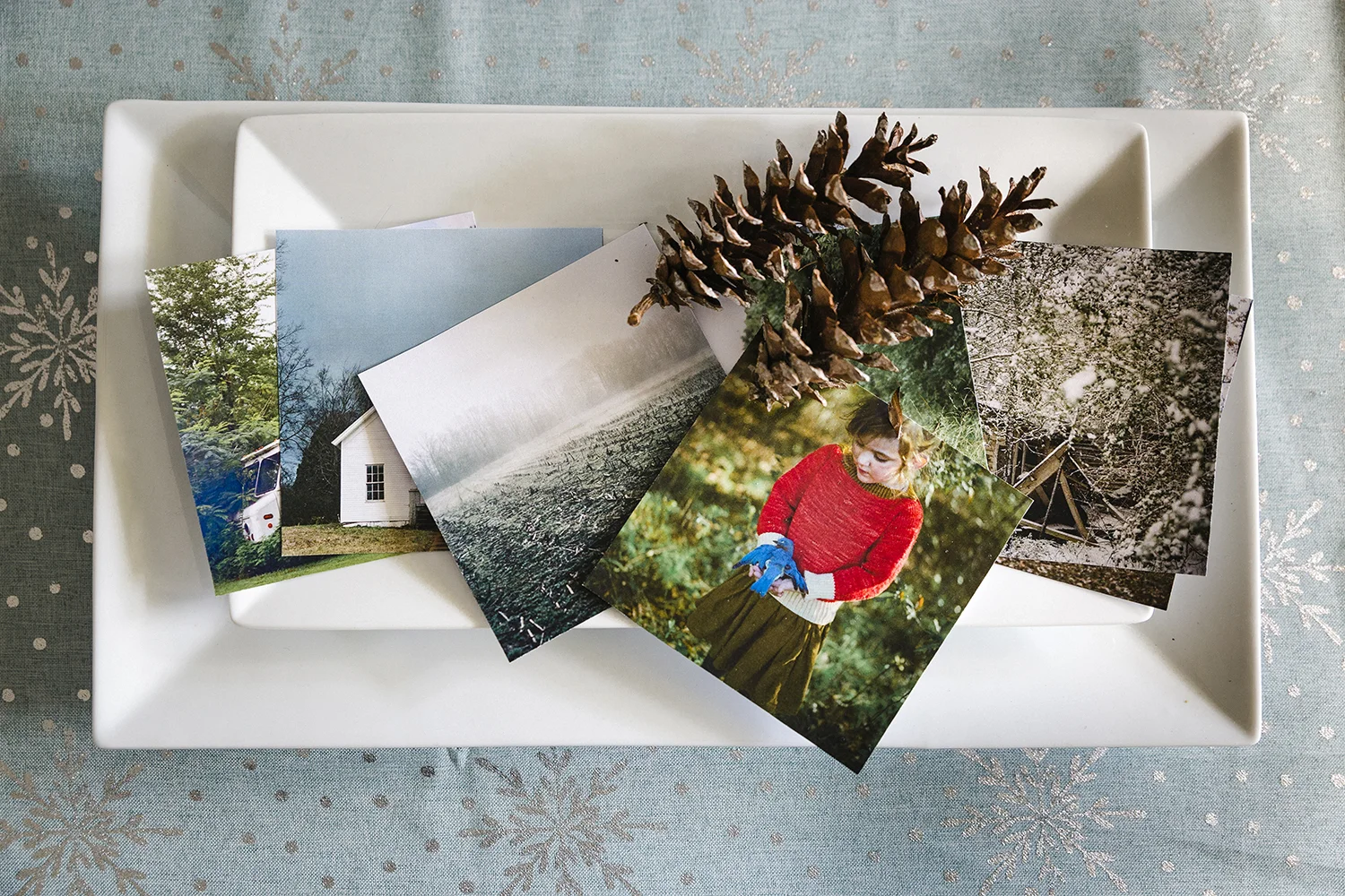 photographs by Ashleigh Coleman - displayed on white platter