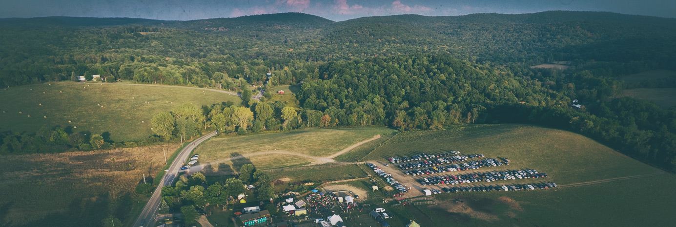 A birds-eye view of the 150-acre Cool Whisper Farm...