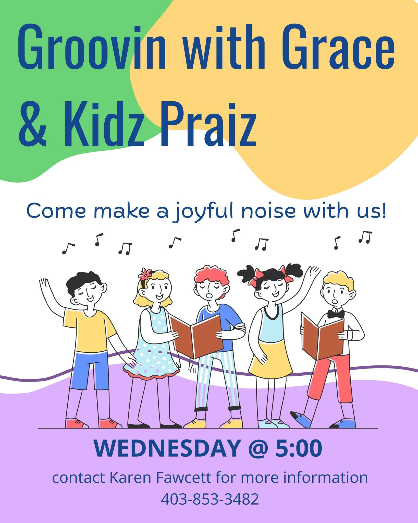 🎶 **Come make a joyful noise with us!** 🎶

Groovin&rsquo; with Grace &amp; Kidz Praiz is a wonderful opportunity for children and youth to come together through music, friendship, and faith.

Join us **Wednesdays at 5:15 PM**! Whether you&rsquo;re 