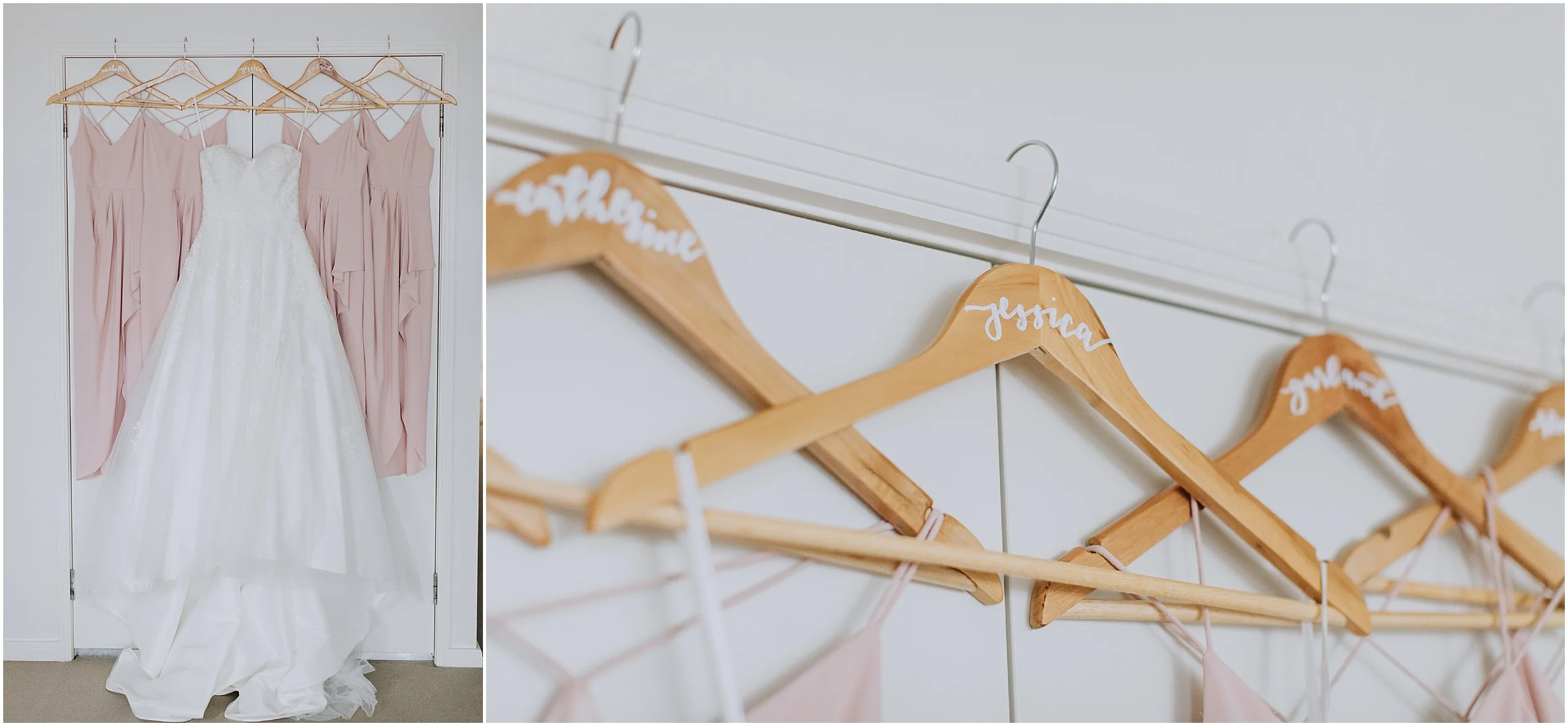 Bride and bridesmaids dresses