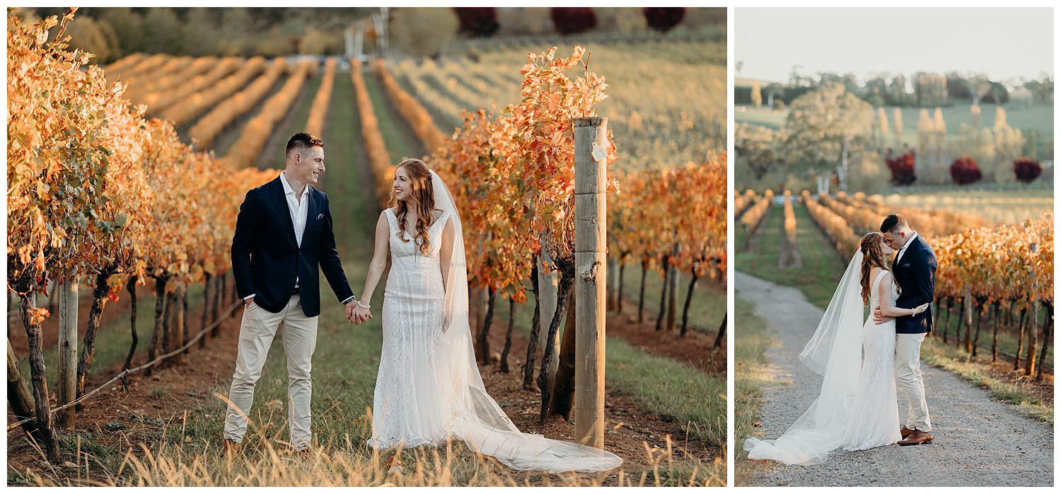 Bowral Southern Highlands Autumn Wedding - Centennial Vineyards sunset colours