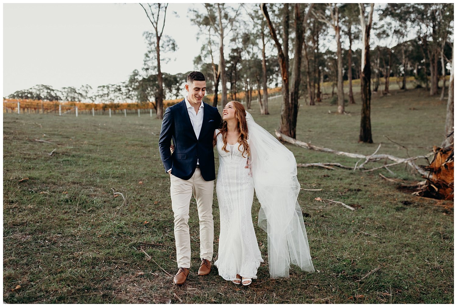 Bowral Southern Highlands Autumn Wedding - Bride and groom candid portrait