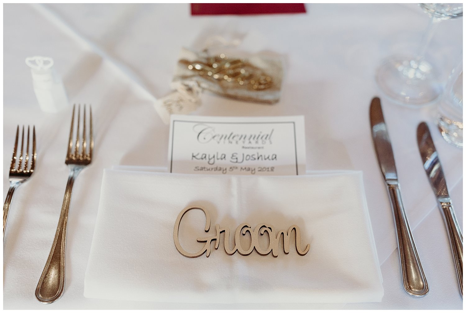 Bowral Southern Highlands Autumn Wedding - Wedding reception name cutout