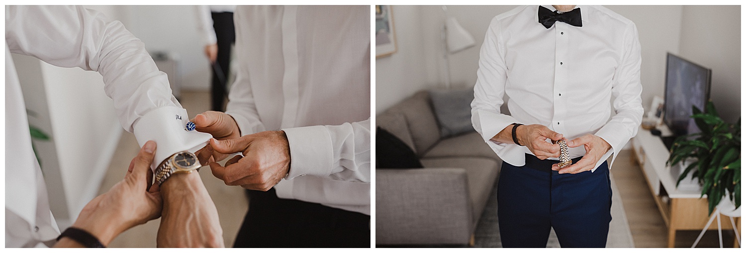 Sydney Groom Details including watch by Tudor and cufflinks by Talavera De La Reyna