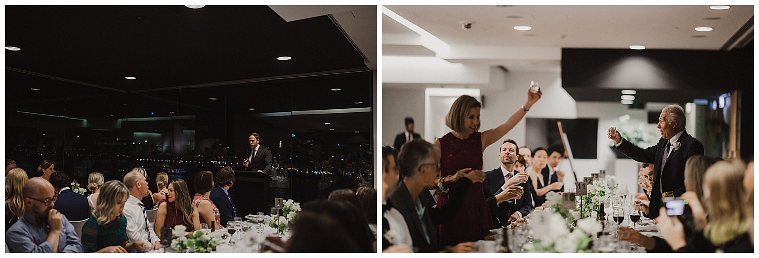 Groom’s parents toast the new couple at the MCA Sydney