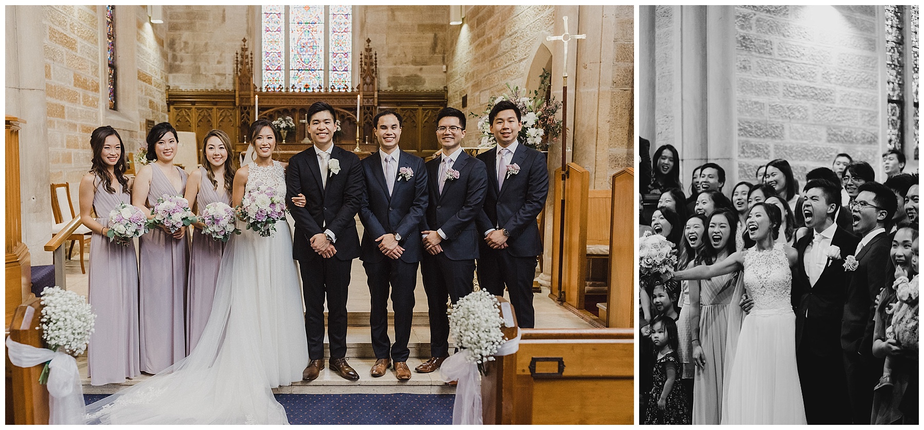 Sydney Bride and Groom posing with their wedding party