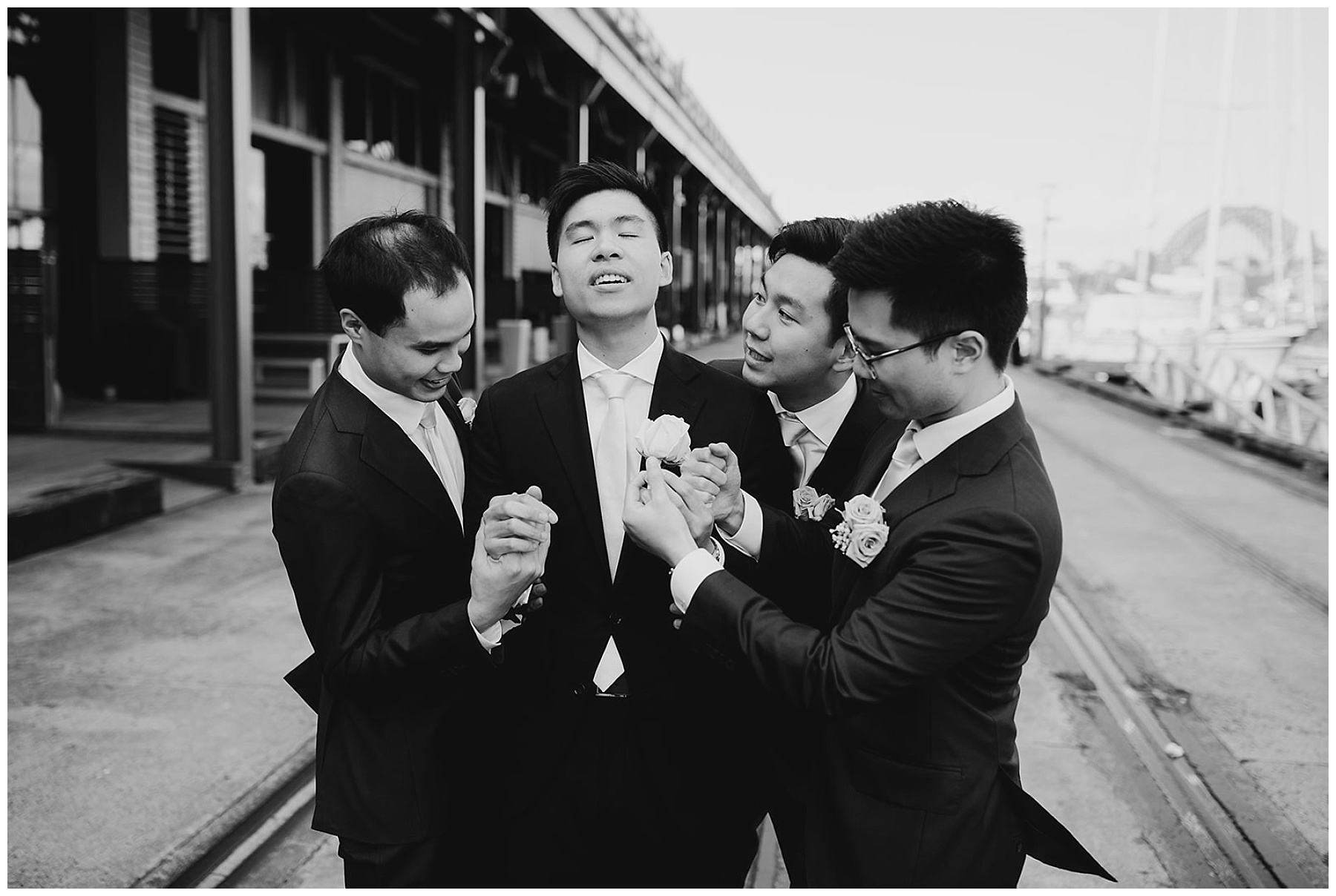 Groom and Groomsmen funny photography shot