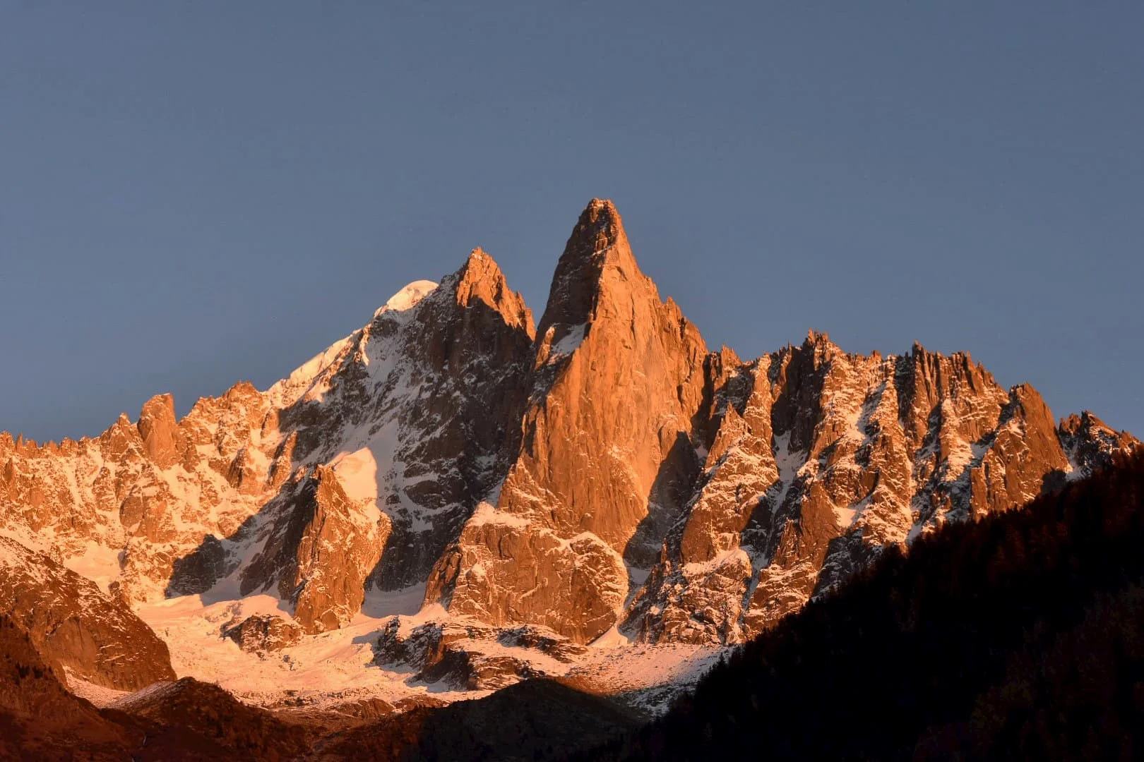 Alpenglow on Les Drus