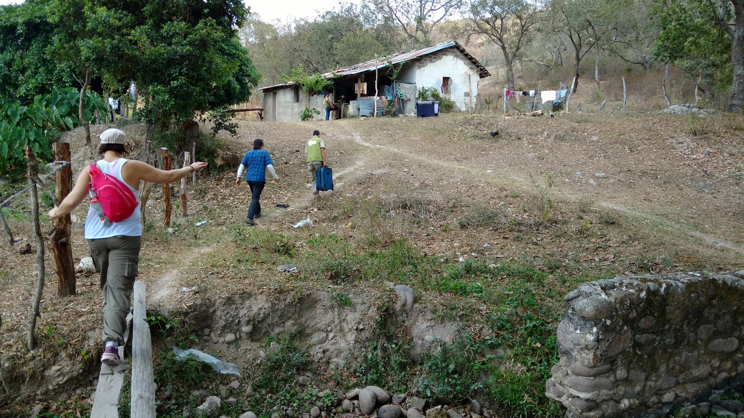 The team heading up to Daniel's house.