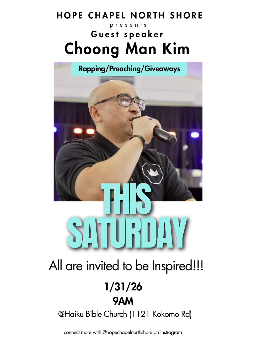 Hope Chapel North Shore Welcomes Guest Speaker Choong Man Kim