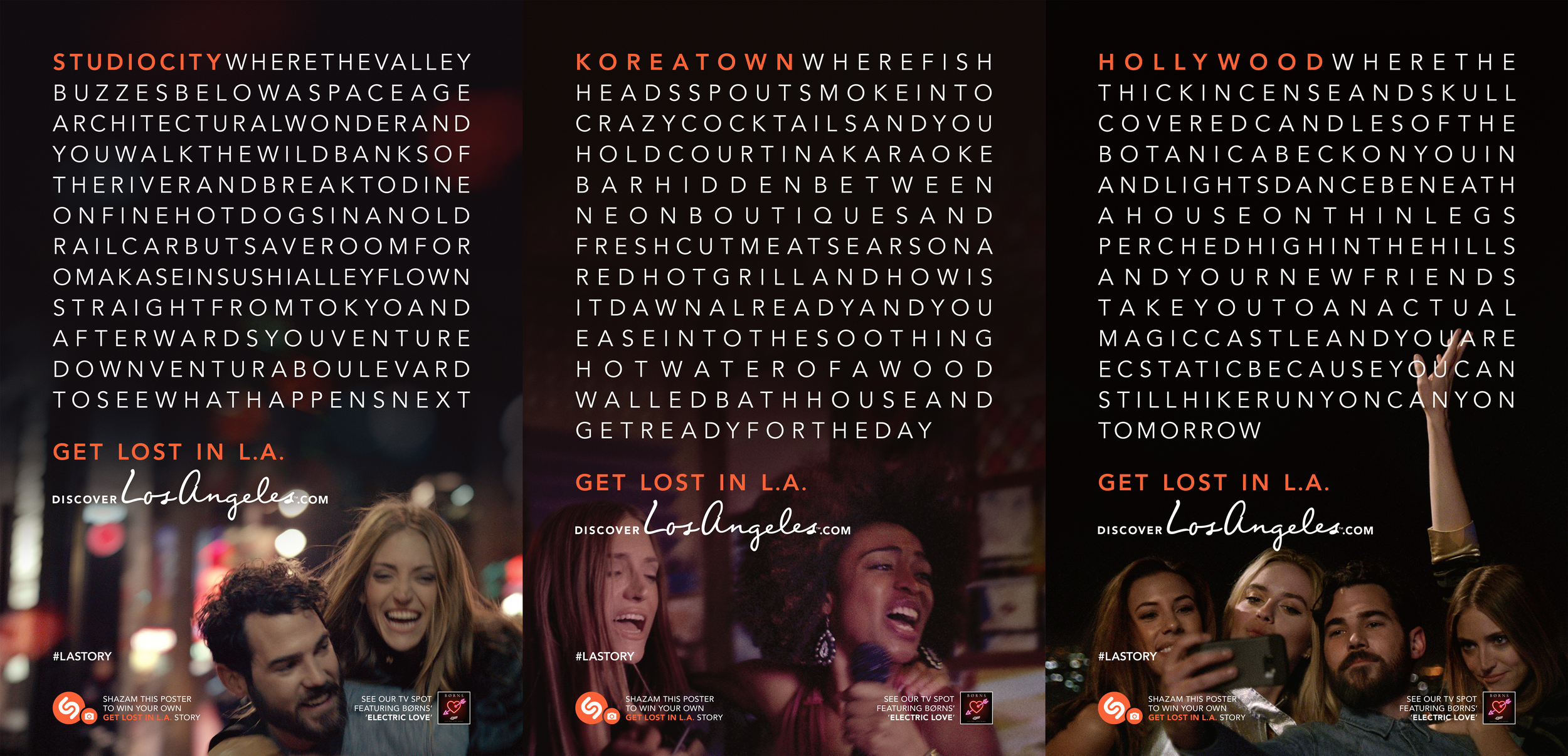  Get Lost in L.A. ad campaign O.O.H. bus shelter ads for L.A. Tourism &amp; Convention Board by Tom Morhous and Remo+Oob, Ltd. 