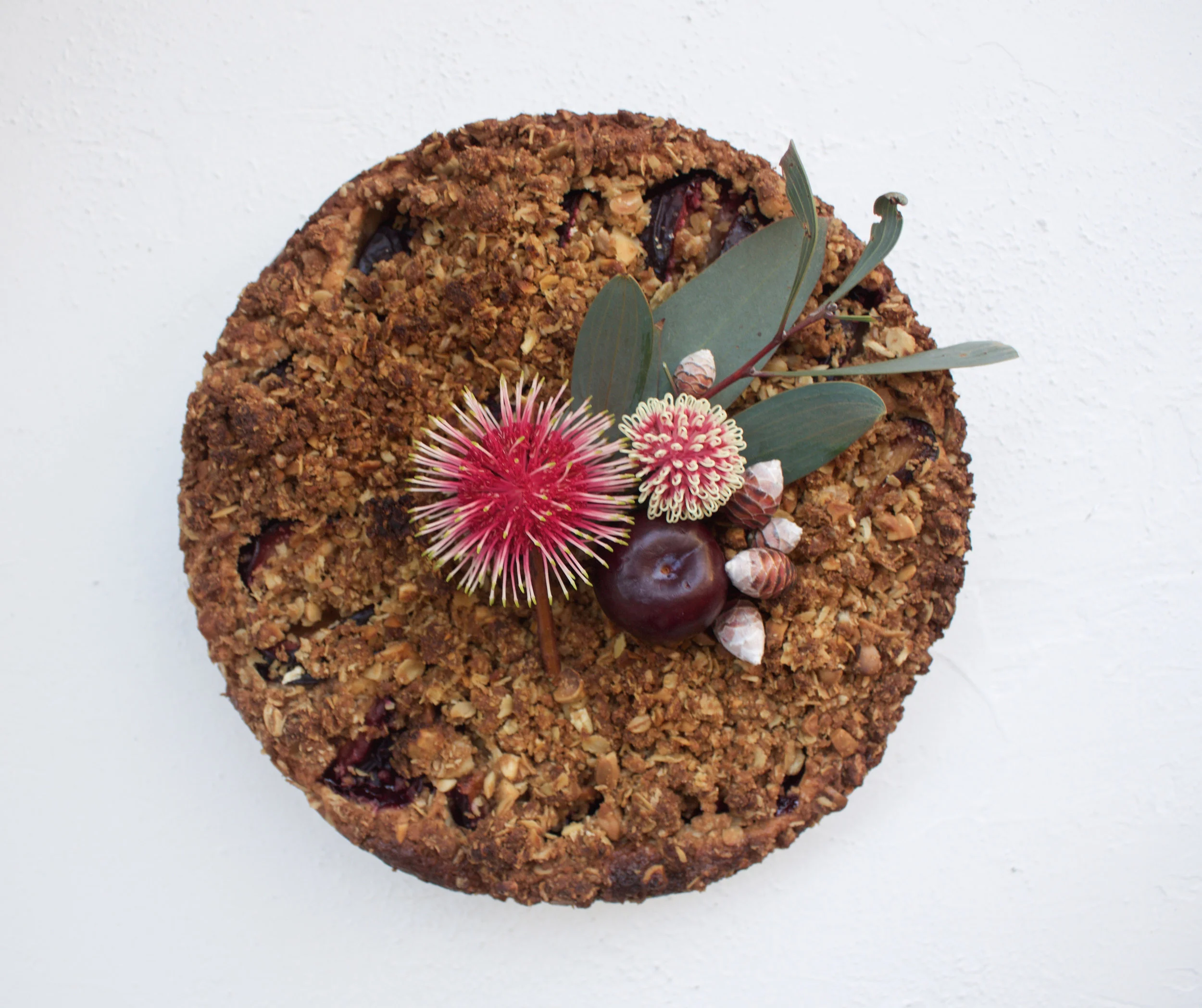 < hazelnut &amp; plum crumble >