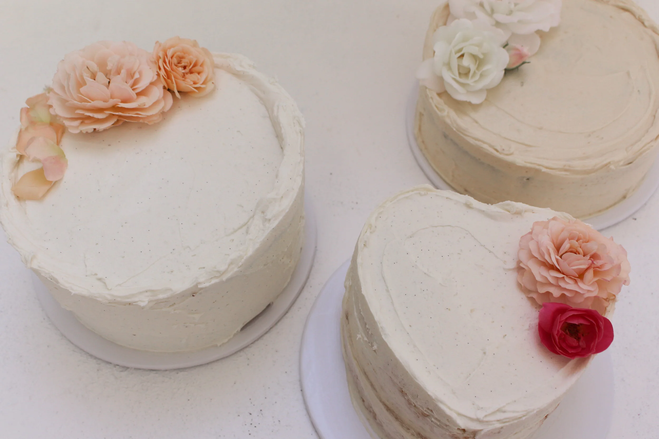 < trio of wedding cake testers >