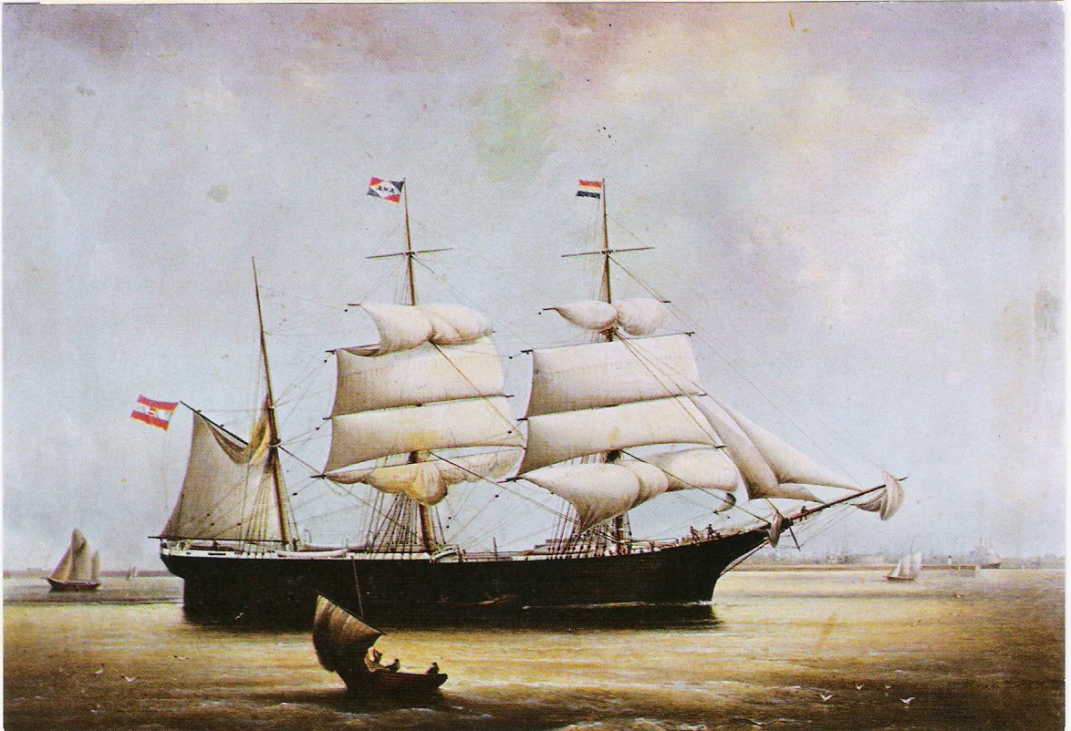 Barque Isaak constructed in 1870 with nearly the same dimensions as the Stefano. Courtesy Dubrovnik Maritime Museum