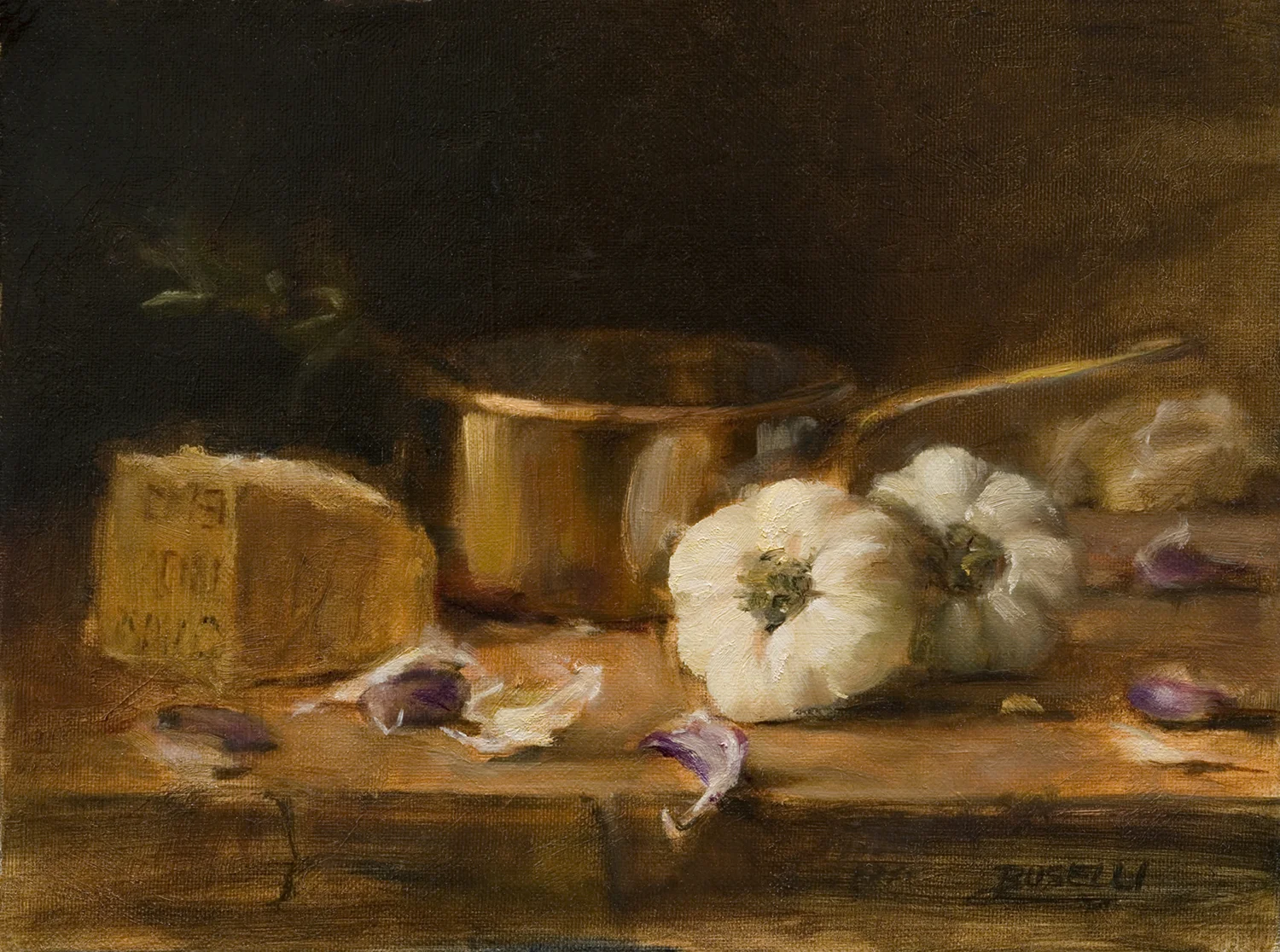 GARLIC & PARMESAN oil on linen | 9" x 12