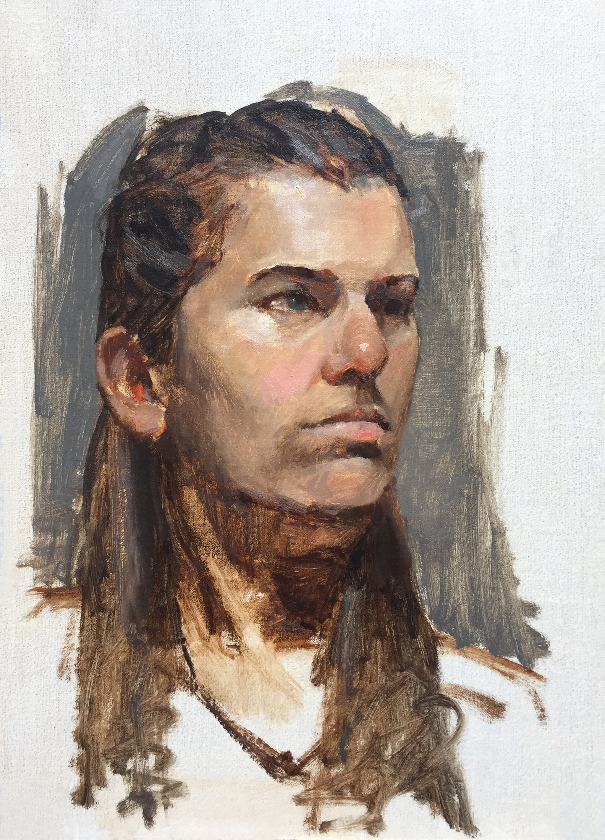  "SKETCH OF GIRL"  oil on linen | 9" x 12" 