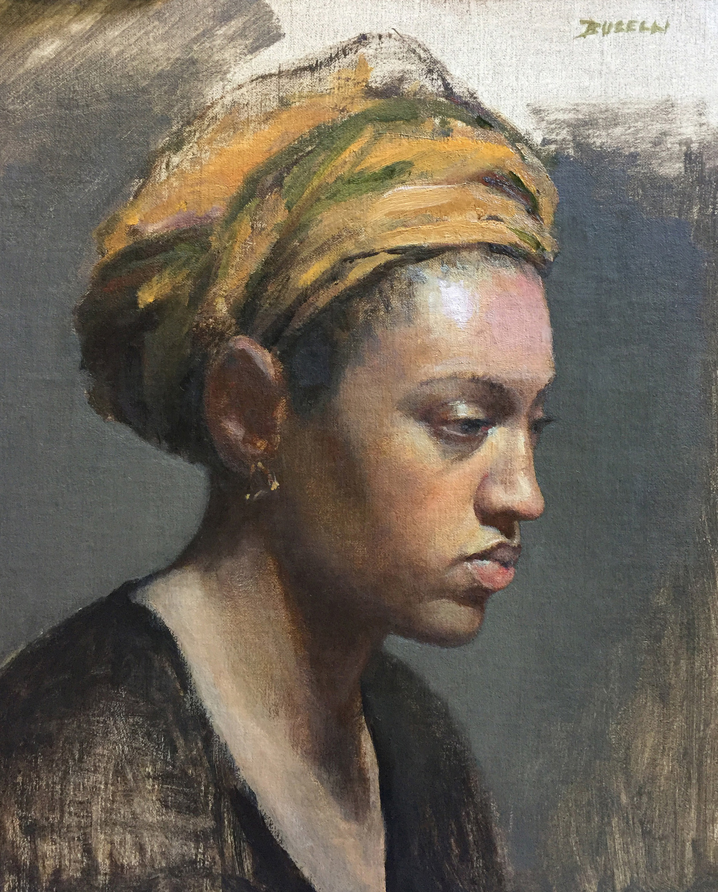  WOMAN IN TURBAN  oil on linen | 12” x 10”  AWA Grand Prize - Customs House Museum  