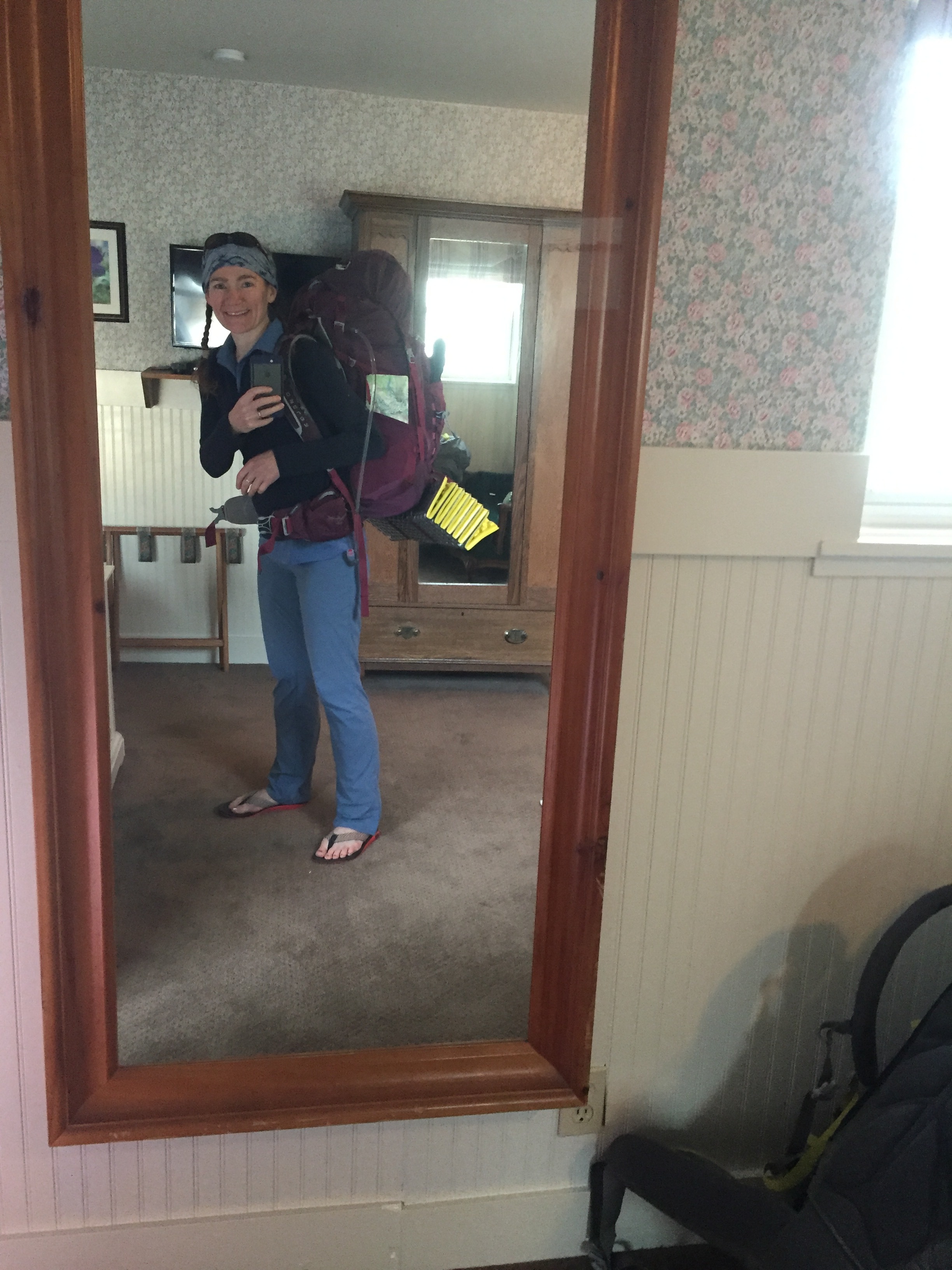 Goofy morning mirror-selfie at the Hotel Charlotte