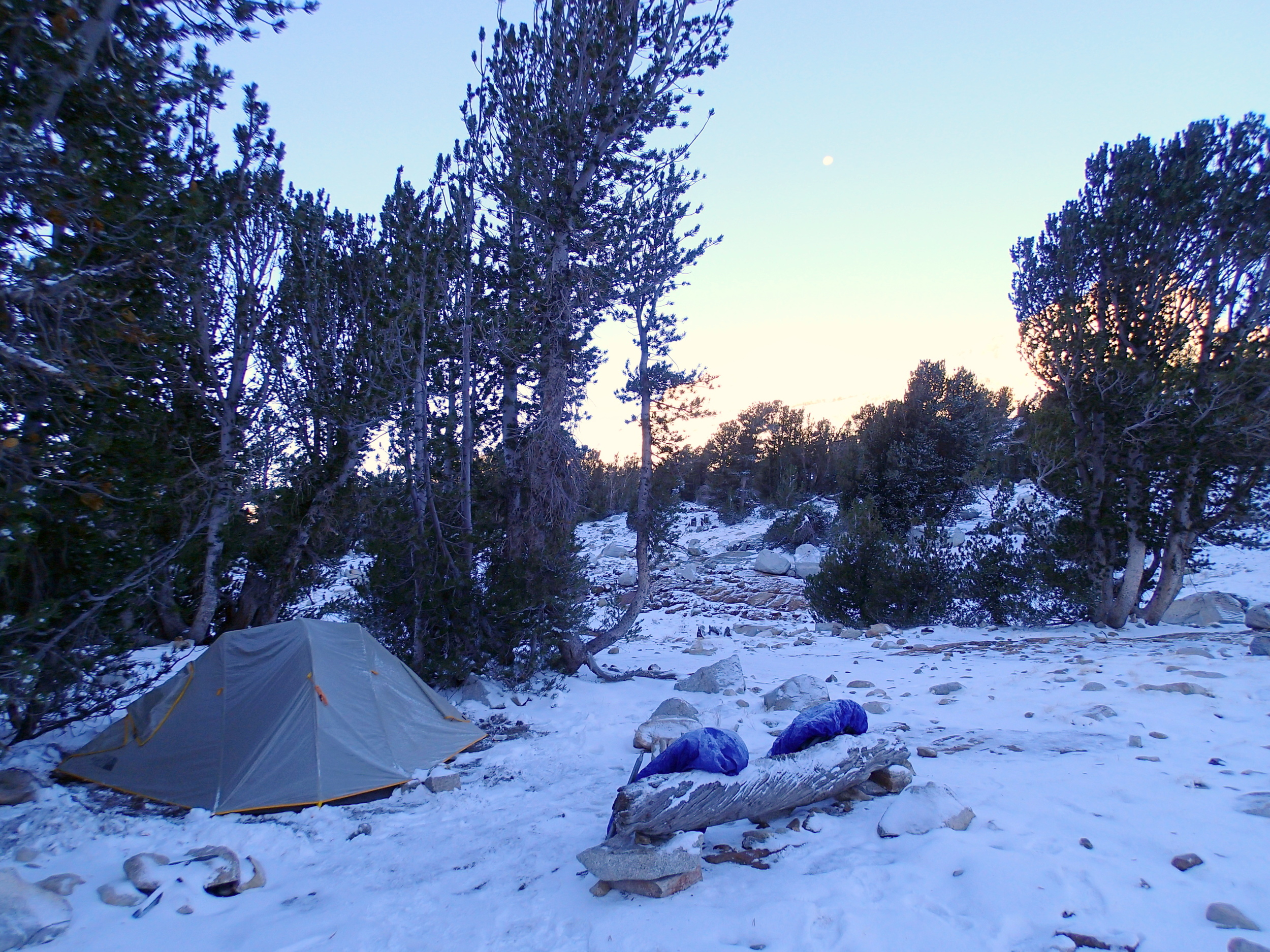 First season snow at camp