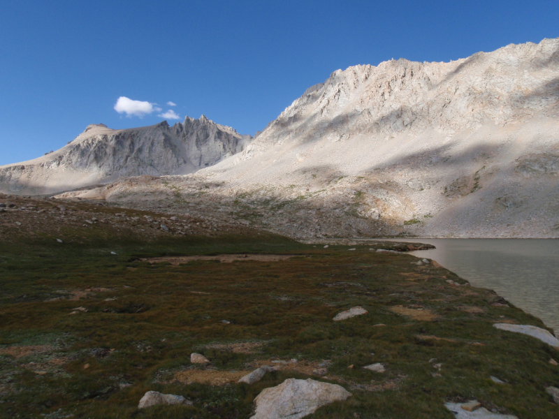 Lake South America with Mt. Stanford, Gregorys Monument, and Caltech Peak on the edge of the Upper Kern Basin