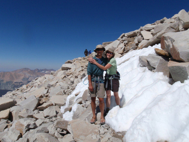 Andrew & Cheri on the final approach to Mt. Whitney Summit