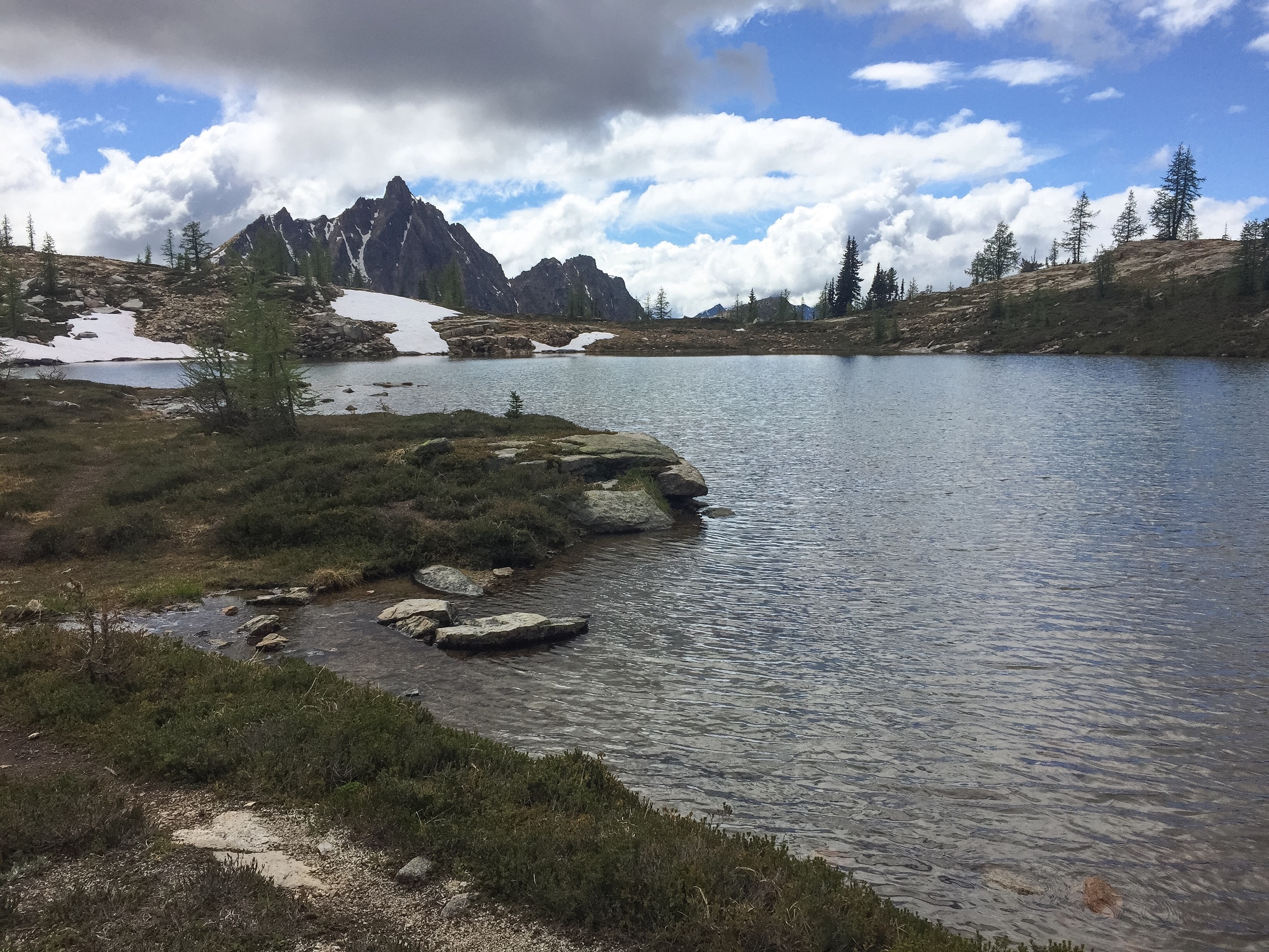 Mt Hardy across Upper Snowy Lake