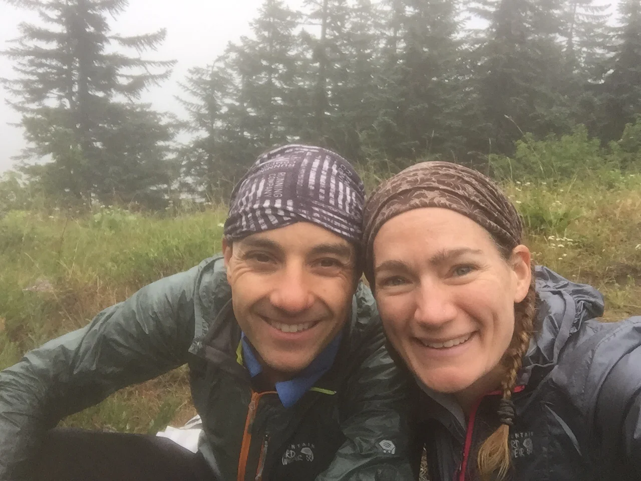 The saddle of Big Huckleberry Mountain, no sense in going to the summit in this fog