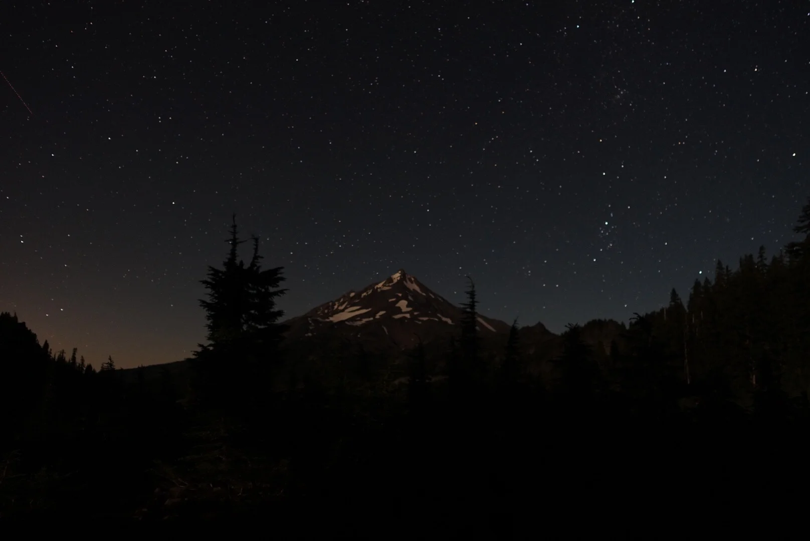 Quite possibly the best campsite in OR, this is the view of Mt Jefferson from our sleeping bags on the night of the Perseid meteor shower