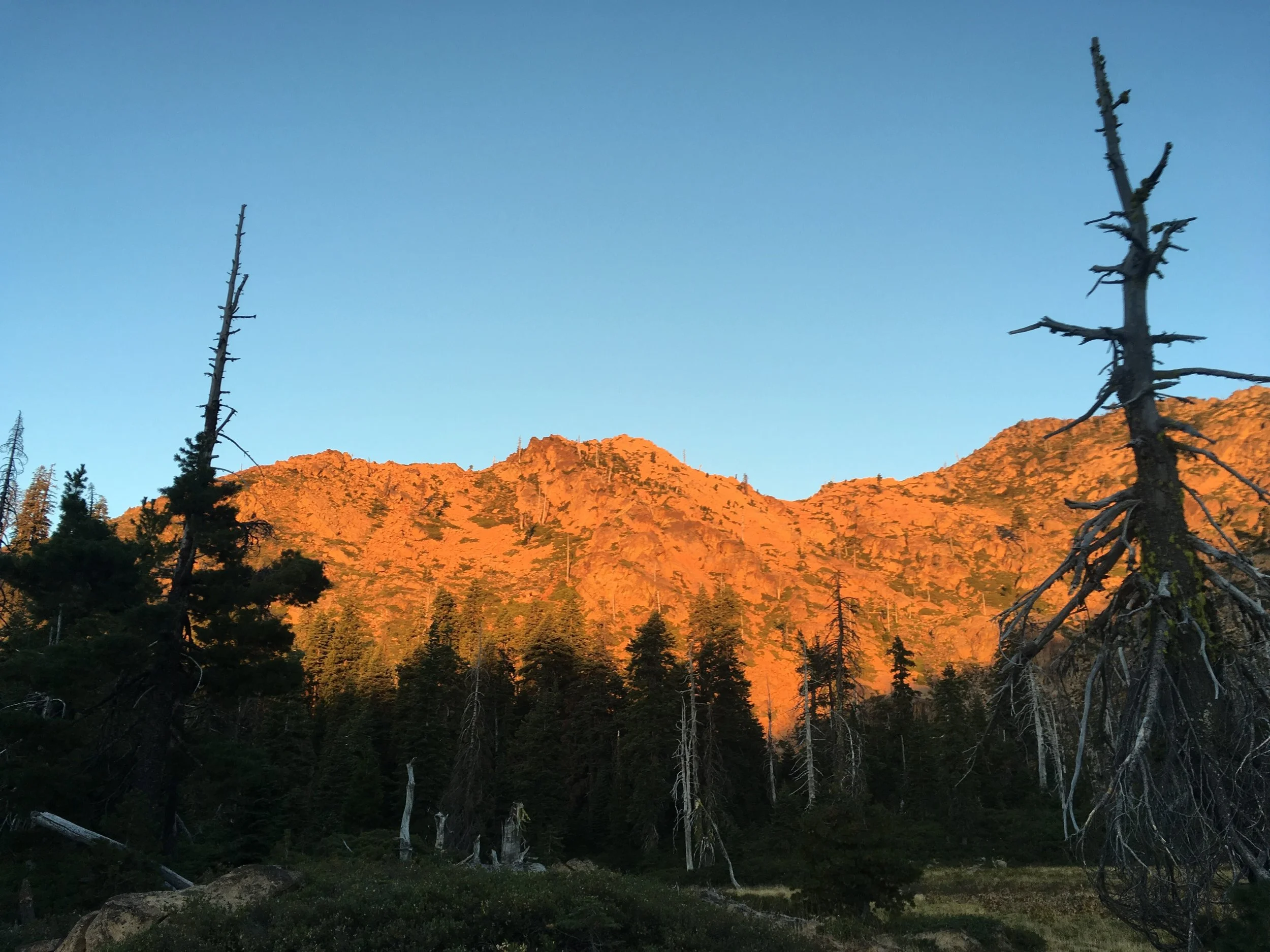 Kangaroo Mountain glowing in the early morning light.