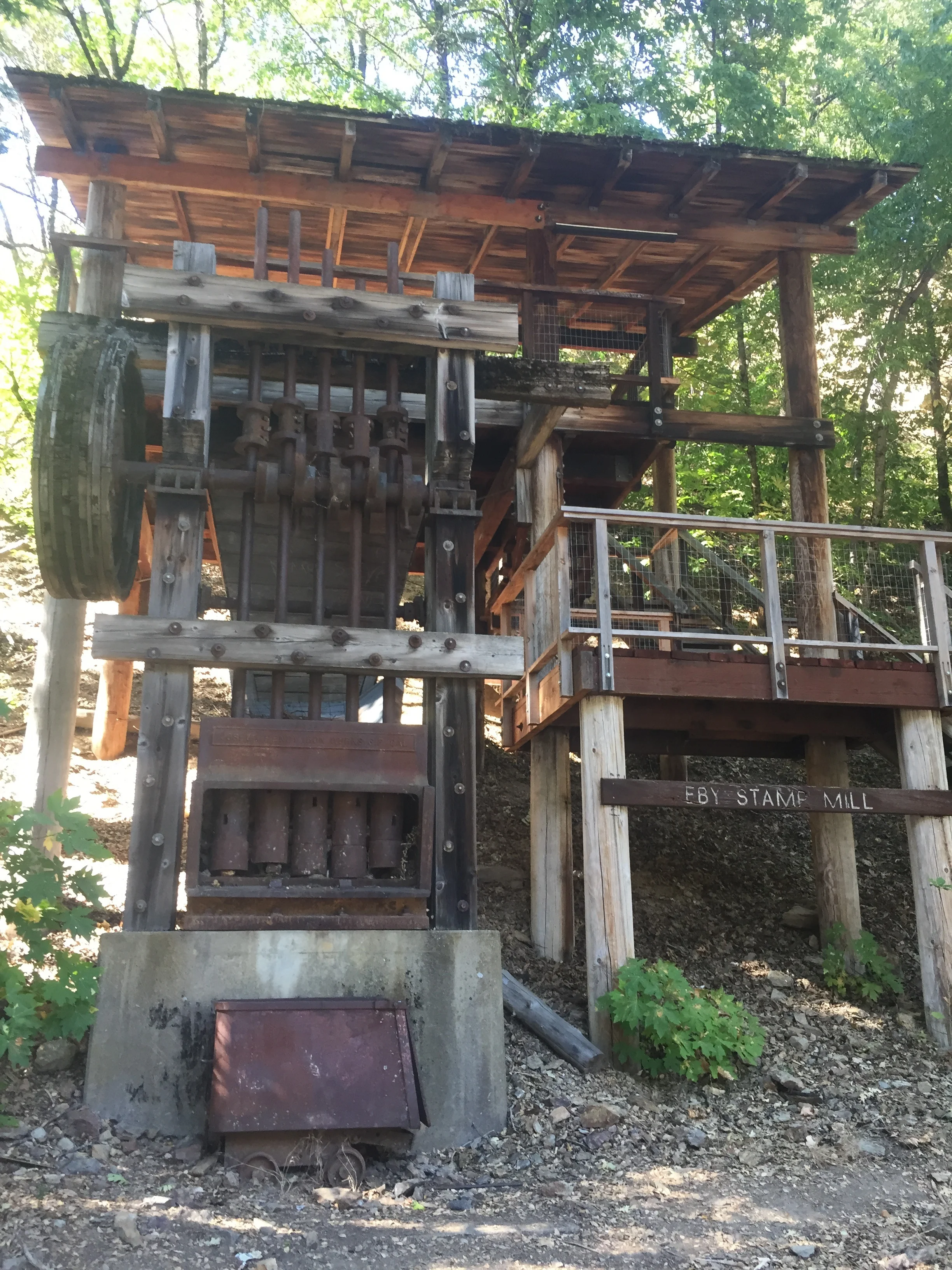Some old mining equipment at the trailhead