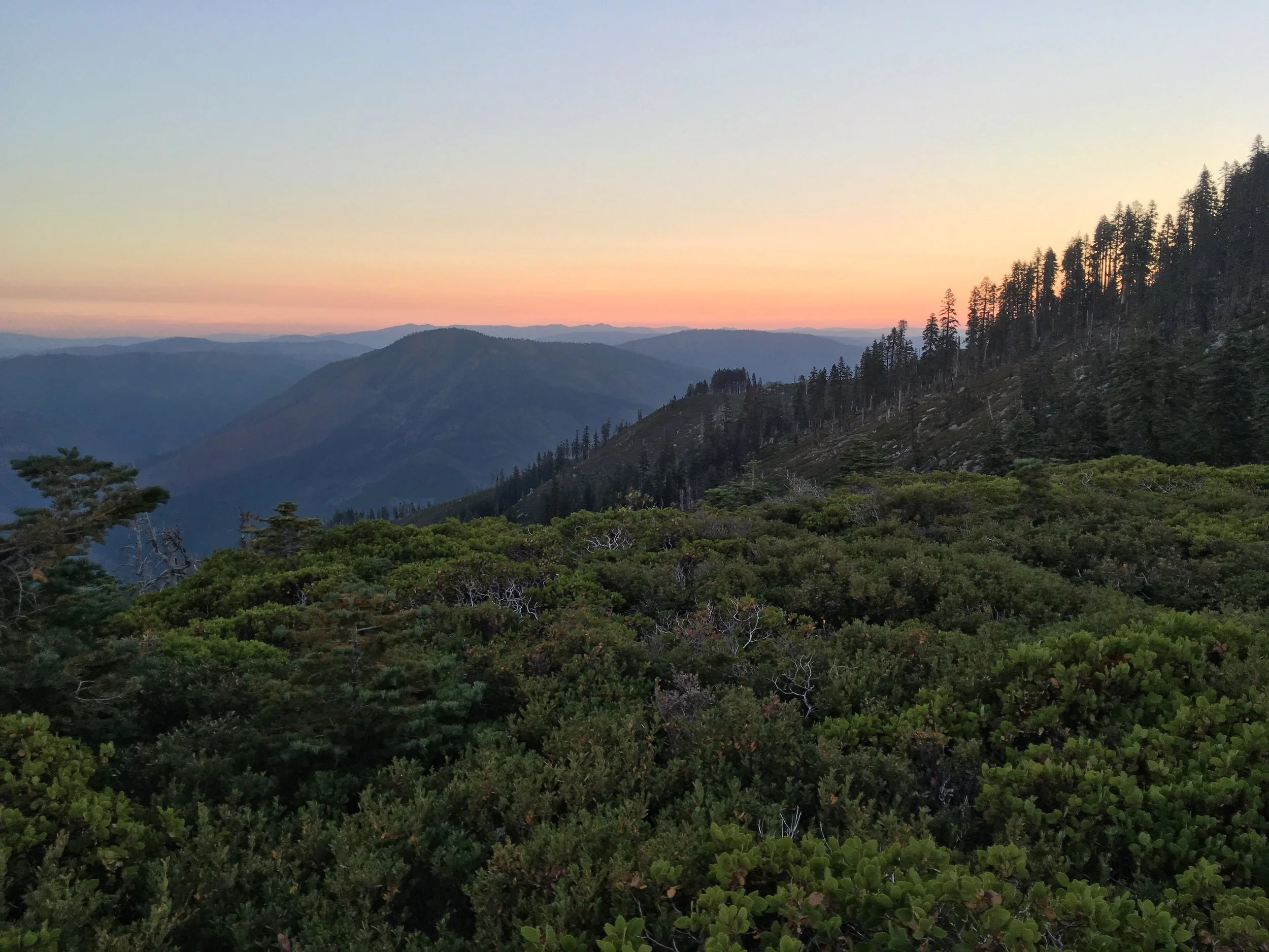 Sunrise from the Three Lakes Saddle. A great way to start our day!