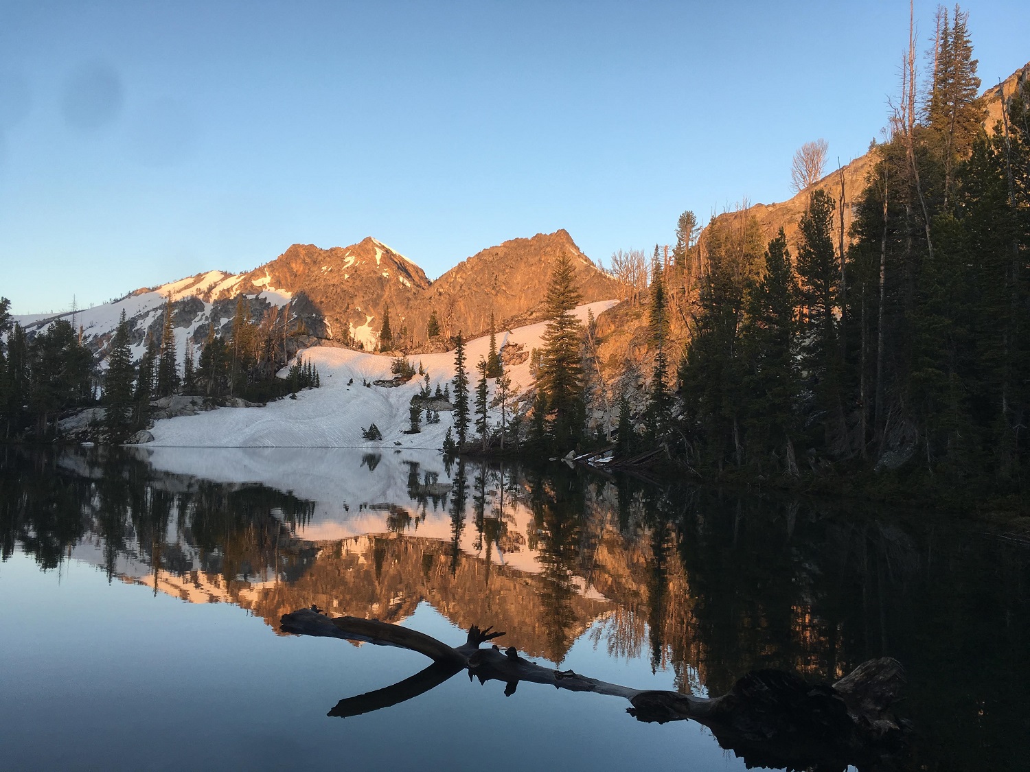 Morning light on an alpine lake