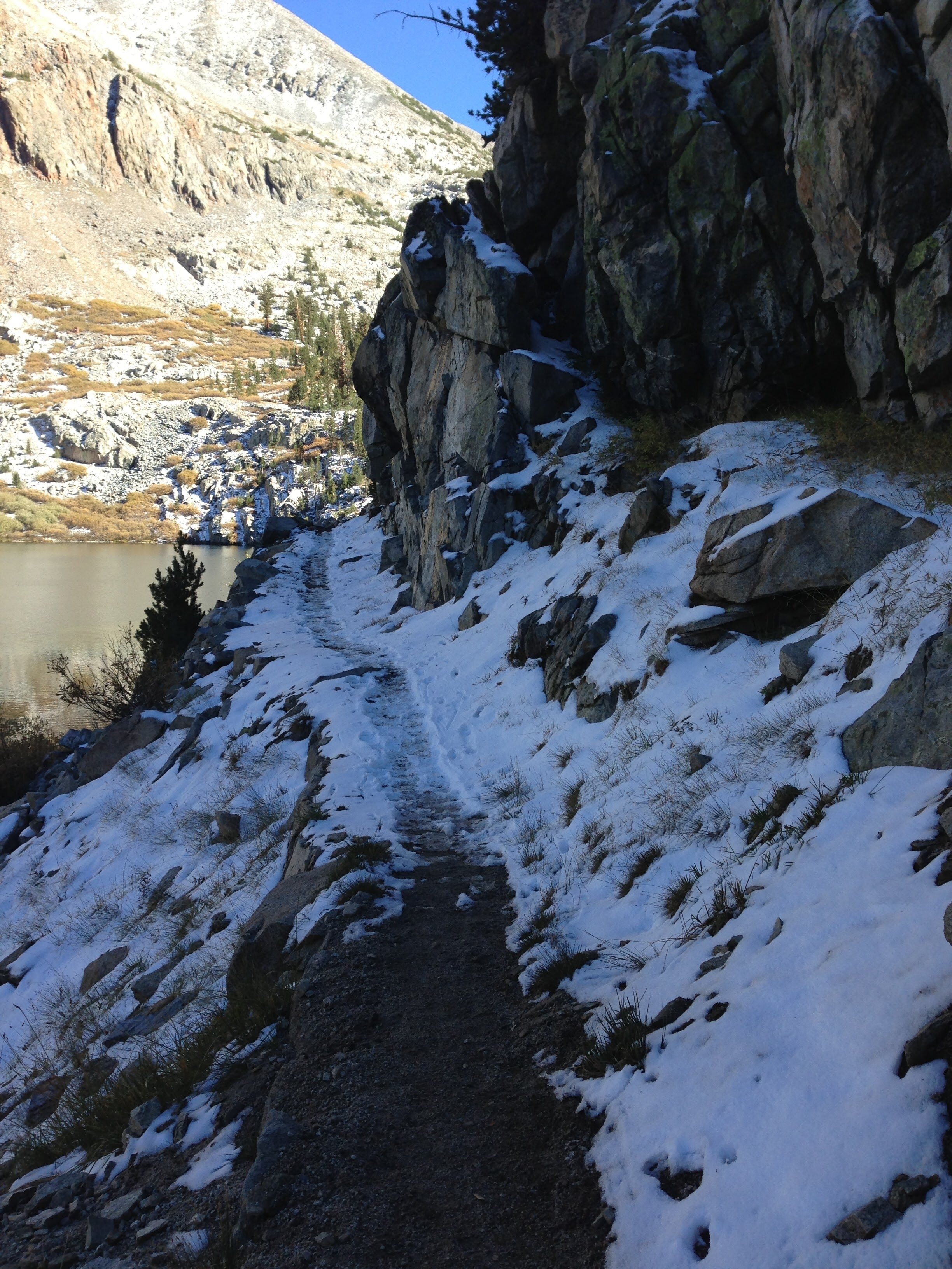 Snowy catwalk along Dollar Lake